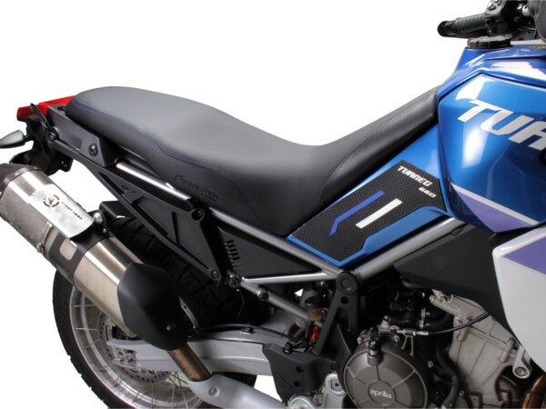 REVolution OEM Motorcycle Seat Upgrade for the Aprilia Tuareg 660 2022+ with Performance Plus upholstery.